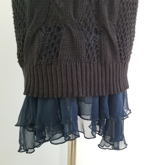 Free People Black Crochet Mini Cocktail Parry Evening Dress, size S/P - Picture 6 of 10